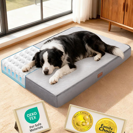 Orthopedic Large Dog Bed, Reversible Memory Foam, 41 inch-XL(Gray)