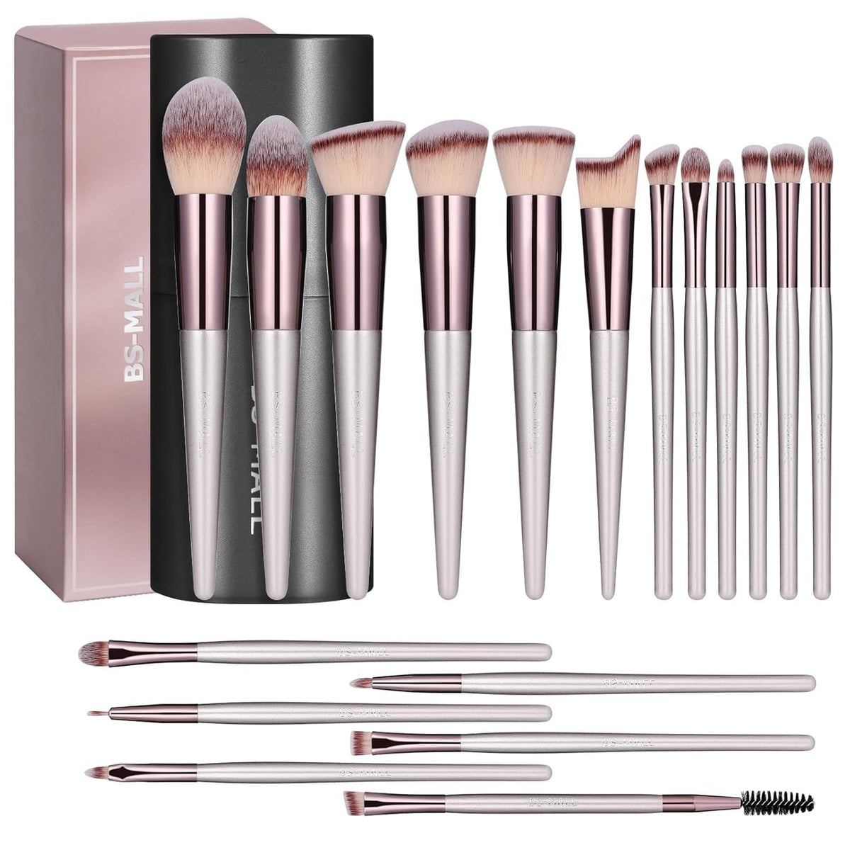 Makeup Brush Set 18 Pcs Premium Synthetic Foundation Powder