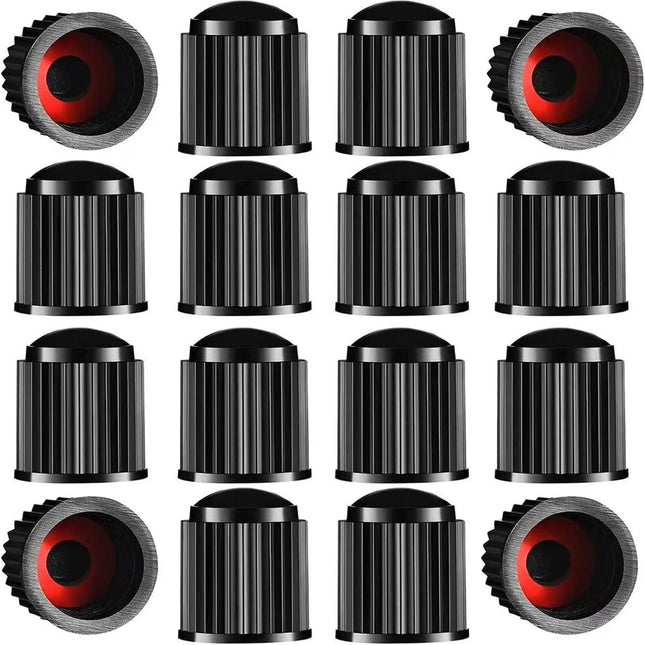 Tire Valve Stem Caps The Upgraded Version has a Sealing Ring for Car, Motorbike, Trucks, Bike, Bicycle （Black） (24)