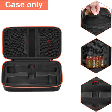 Wireless Microphone Case Compatible with JBL Wireless Two Microphone System, Handheld Dual Mic Travel Bag for Singing or Karaoke for Receivers, Adapters, AA Batteries