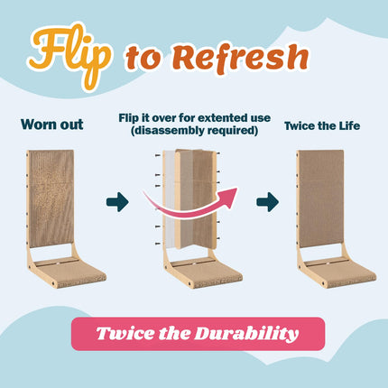 2-Pack L-Shaped Cat Scratching Board, Cardboard, 25.6" Tall (L)