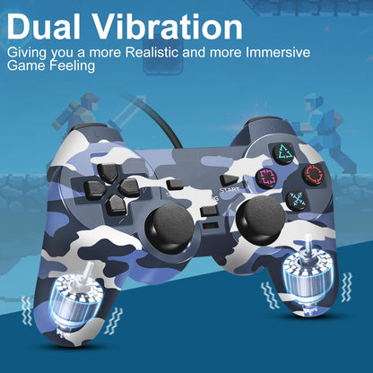 2-Pack Wired Controller Compatible with PS2, PS2 Slim, PS1 and PC Windows - photo 5
