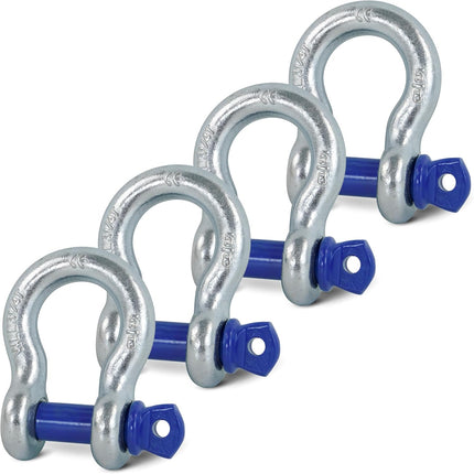 4 Pack 5/8" D Ring Shackles with 3/4" Screw Pin, 42,000 lbs Break Strength, Heavy Duty Off-Road Recovery for Tow Strap, Winch, Jeep, Truck
