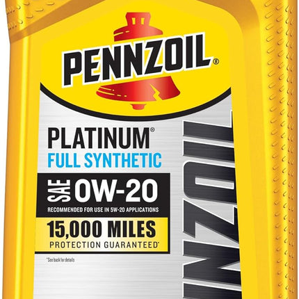 Pennzoil Platinum Full Synthetic 0W-20 Motor Oil, 1-Quart