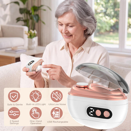 Electric Nail Clipper, Upgraded 3 in 1 Rechargeable Automatic Nail Trimmer