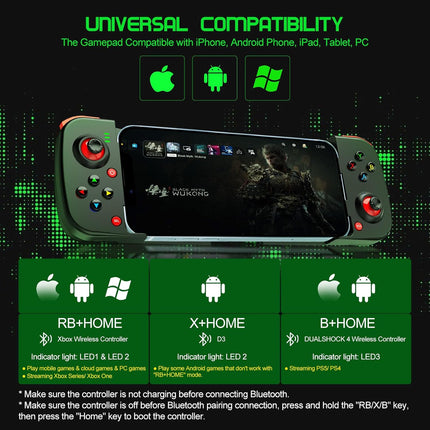 Joso Phone Controller for iPhone/Android Support Phone Case, Mobile Gaming Controller with Ergonomic Design - Wireless Gamepad for Cloud Gaming & PS Remote Play