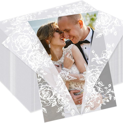 100 Pcs Vellum Jackets for 5x7 Invitations Floral Vellum Paper Invitation Sleeves Pre-Folded Translucent Envelope Inserts liner 115 GSM for Wedding, Birthdays, Bridal Baby Showers
