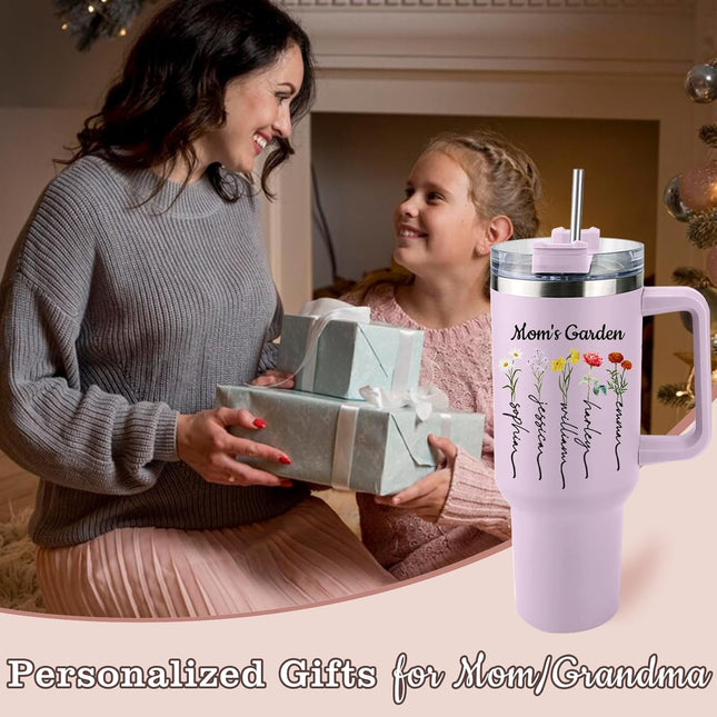 Mothers Day Personalized Mom Tumbler with Kids Names