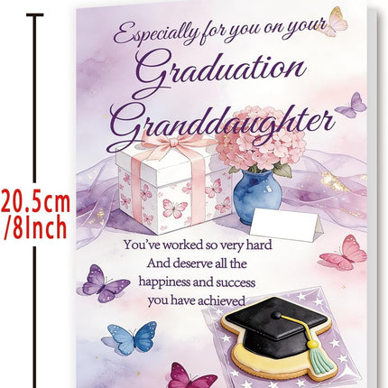 OJsensai Special Granddaughter Graduation Card for her, Congratulations Granddaughter High School & College Graduation Card from Grandma Grandpa