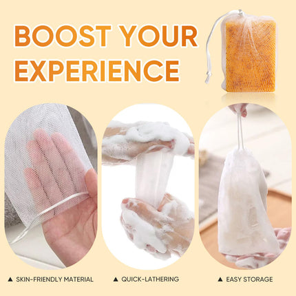 5 Pcs 80g Turmeric Kojic Acid Soap Bars with 2 Foaming Mesh Nets