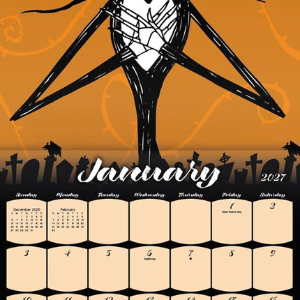 2027 Nightmare Before Christmas Wall Calendar