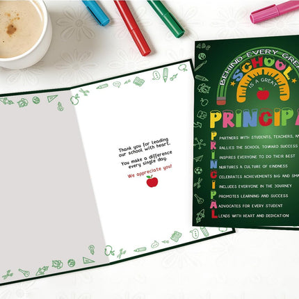 Thank You Principal Card for Men Women, Appreciation Gift for School Principal, School Leader Thank You Gift, End of Year Principal Gift