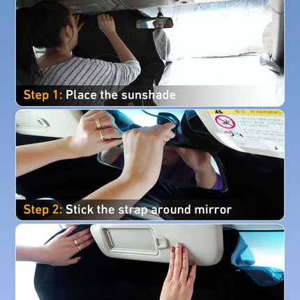 EcoNour Windshield Sunshade Compatible for Rivian R1S / R1T 2022-2024 2025 2026, Sun Visor for Front Windshield & Window Sun Shade Cover, UV Heat Blocker & Protector, Car Accessories