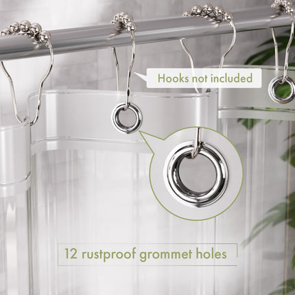 Shower Curtain Liner, 72x72 Clear Shower Curtain Liner, Waterproof Plastic Shower Liner, Lightweight PEVA Shower Curtain for Bathroom with 3 Magnets and 12 Rustproof Metal Grommets