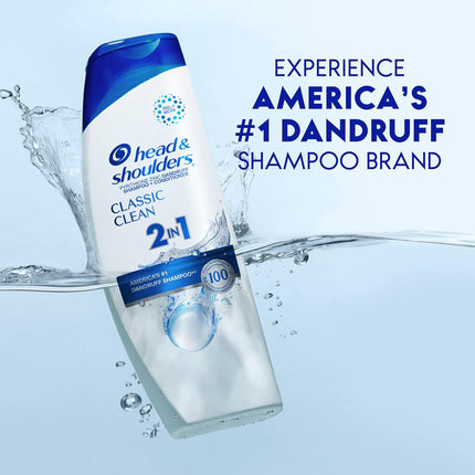 Head & Shoulders Anti-Dandruff Shampoo and Conditioner, Classic Clean 2-in-1, 1% Pyrithione Zinc, Flake Control, Deep Clean, Scalp Care, Fresh Scent, 8.45 fl oz