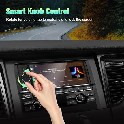 Single Din Radio for Car - Supports Apple Carplay & Android Auto，6.28 inch Single Din Touchscreen Radio with Bluetooth，Backup Camera，Enhanced Mic，USB ，SWC ，RCA，EQ，FM (Black)