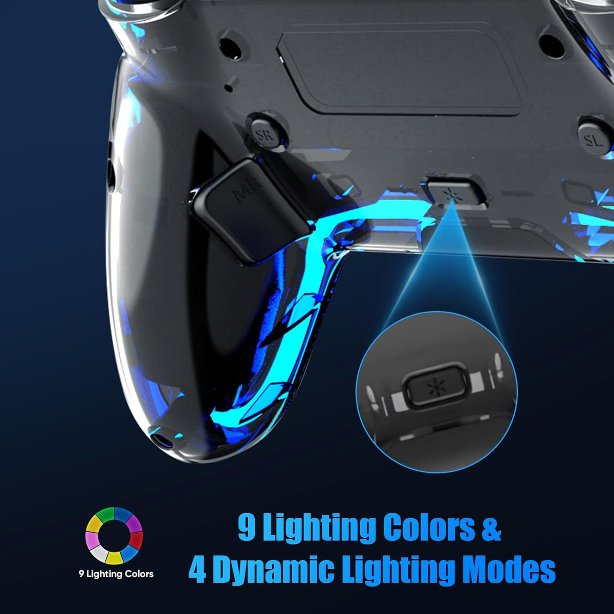 Wireless Hall Effect Game Controller with LED Lighting - photo 3