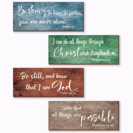 4 Pieces Bible Verses Wall Decor Rustic Wooden Christian Signs Farmhouse Religious Decor for Home Prayer - photo 14