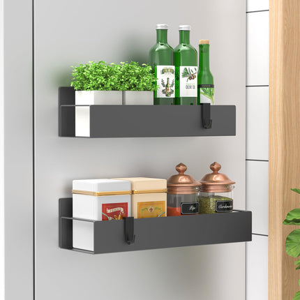 Metal Magnetic Spice Rack for Refrigerator Black, 4 Pack