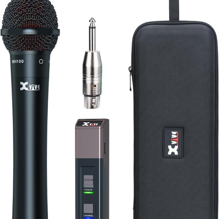 Xvive M5 Handheld Compact Wireless Microphone System, 5.8GHz Wireless XLR Transmitter and Handheld Mic Receiver, 24-bit/48kHz Clear Audio,10H Rechargeable Battery, for Karaoke,Singing, DJ, Church
