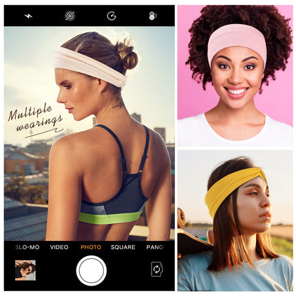 12 Pcs Stretchy Headbands for Women, Absorbed Sport Headband