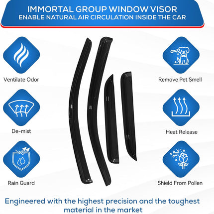IG Window Visors Fit for 2010-2013 Mazda 3 Sedan, Out-Channel Rain Guards Vent Wind Deflectors 4PC, Car Accessories for 10-13 Mazda 3 Sedan (Excludes Hatchback)