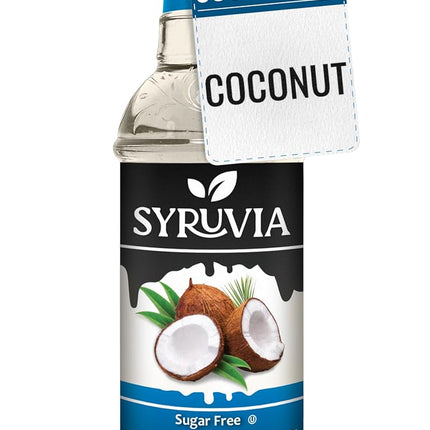 Syruvia Sugar Free Coffee Syrup, Coconut Flavored Syrup for Drinks, Lattes, and Desserts – 25.4 fl oz