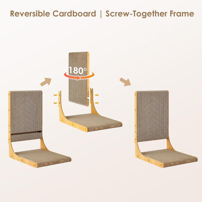 2-Pack Large L-Shaped Cardboard Cat Scratcher with Ball Toy - photo 3