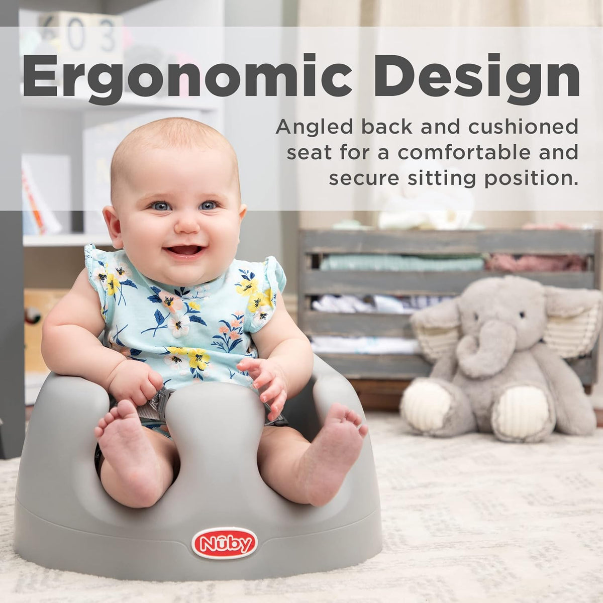 My Floor Seat Portable Baby Chair with Soft Foam Cushion, Safety Harness, and High Back Design - 4+ - photo 4