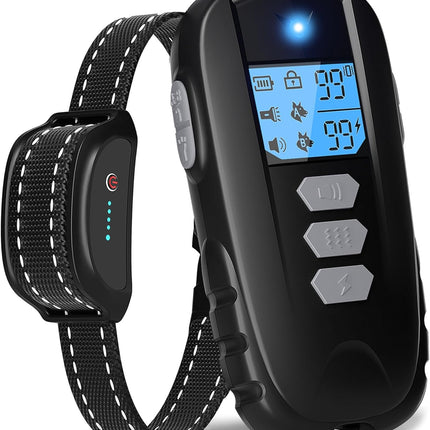 Dog Shock Collar with Remote Control – Shock Collar for Dogs 10–120 lbs, 2000FT Long Range IPX7 Waterproof Rechargeable Dog Training Collar with 4 Safe Modes Beep Vibration Shock & Flashlight BK