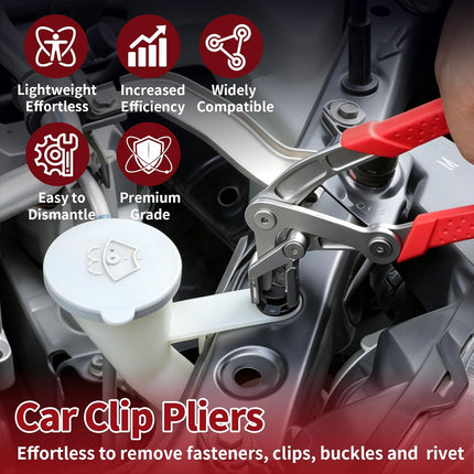 Car Clip Pliers, Auto Fastener Clip Removal Pliers, Panel Clip Removal Tool with 2Pcs Stainless Steel Fastener Remover for Removing Automotive Plastic Clips Trim Bumpers