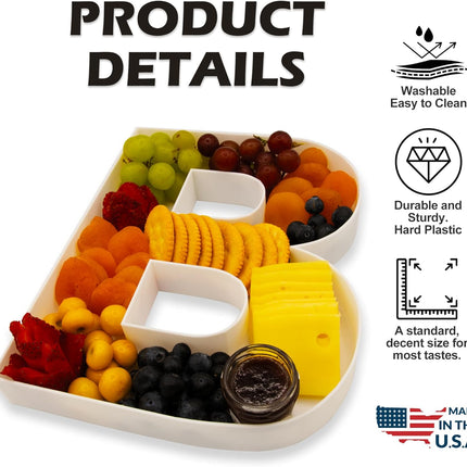 10 Inch Reusable Charcuterie Letter Box Tray White - image 4
