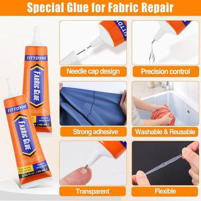 Permanent Washable Clear Fabric Glue, 60 ML - photo 3