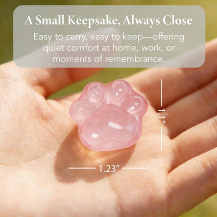 Pet Loss Sympathy Gift, Rose Quartz Paw Heart Crystal with Memorial Card, in Loving Memory Keepsake, Pocket Hug for Grief, Dog Cat Bereavement Comfort Gift for Pet Owners