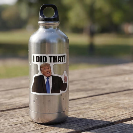 I Did that Trump Sticker 100Pcs, 2 x 1.8 Inch Gas Pump Decals, Waterproof & Weatherproof, Glossy Finish, Easy to Remove & Reusable, No Residue, Stick to Flat and Curved Surface