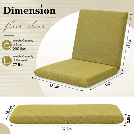 Floor Chair with Back Support 5 Position Adjustable,Pistachio Green,XL