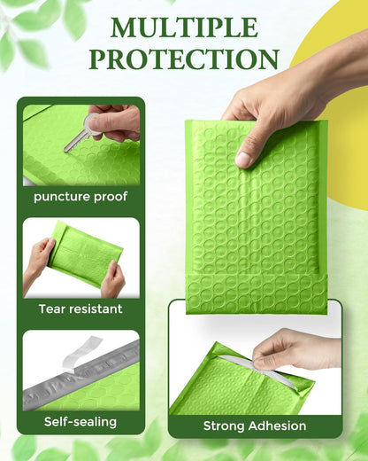 Green 4x8 Self-Seal Bubble Mailers, 100 Pack - photo 4
