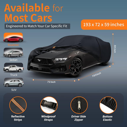 Car Cover Waterproof for Sedan/Coupe 186-193 inch