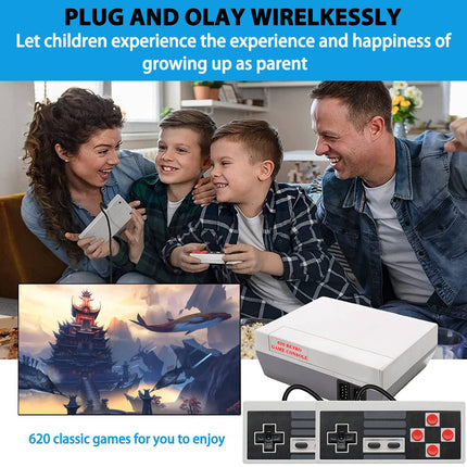 SHEPUDRUC Retro Gaming Console with 620+ Built-in Games, New 2026 Classic Retro Game Console AV And HDMI Output, 8-Bit Classic Video Gaming Consoles with 2 Controllers for Birthday Gifts