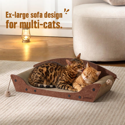 Cama rascador de cartón para gatos de interior, 26'', 1PC, marrón