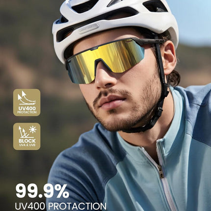 Lamicall 24g Polarized Sports Sunglasses for Men Women - UV400 Protection Sun Glasses Gifts for Running Cycling Baseball