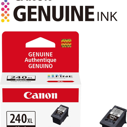 Canon PG-240 XL Genuine Black Ink Cartridge, Compatible with MG2120/3120/4120, MX512/432/472/372/392/522/532/452, MG2220/3220/4220/3520/3620, TS5120