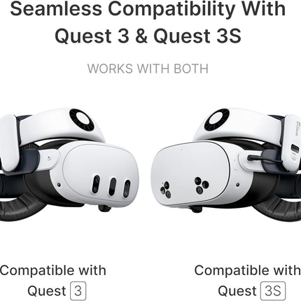 Pro Battery Strap Accessories,Head Air Cooling System and 10000mah Hot-swappable Battery Pack,Compatible with Meta Quest 3/Quest 3S