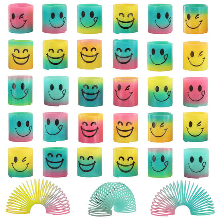 30 Pack Spring Rainbow Magic Fidget Stress Coil Mini Springs Bulk Toys for Party Favor Carnival Prize Birthday Goodie Bag Stuffers for Kids Boys Girls… (30)
