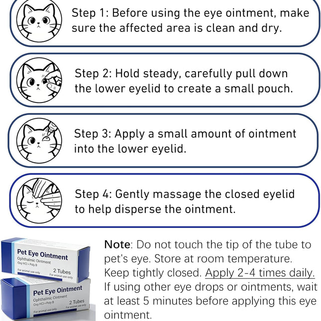 Pet Eye Cream for Dogs, Cats, Cattle, Horses, Sheep, Birds, 3.5g/0.125oz