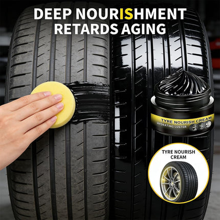 New 2026 Car Tire Ceramic - Powerful Wheel Cleaning Refurbish Wax, Tyre Nourish Cream, Tire Wax for Ultimate Wheel Protection, Restores Black Gloss, Blocks UV (3Pcs)