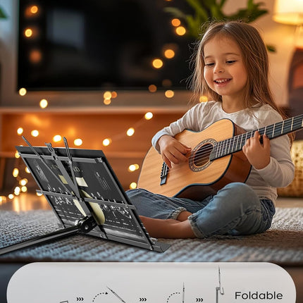 K KASONIC Music Stand, 2 in 1 Dual-Use Folding Sheet Music Stand & Desktop Book Stand, Portable Lightweight with Music Sheet Clip Holder Carrying Bag