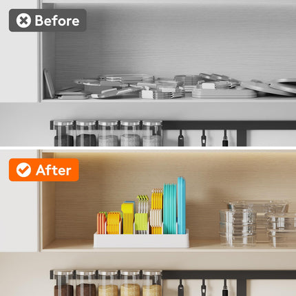 Kitchen Cabinet Organizer for Food Contanier Lid with 7 Sections