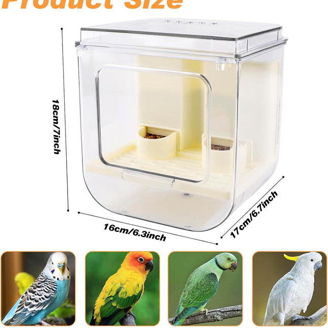 No Mess Automatic Bird Feeder with Hooks Hanging,2 in 1 Bird Bath