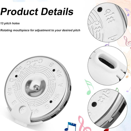 2pcs 13 Tone Pitch Pipe, High Sensitivity Chromatic C-C Scale Pitch Pipe Tuner Music Tuning Accessories for Guitar Bass Violin Cello Ukulele Singers & More